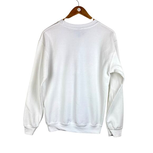 Alla Berman Womens NWT White Multicolor Deja Vu Printed Crewneck Sweatshirt - Picture 2 of 11